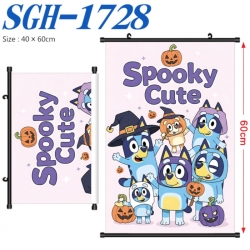 Bluey Anime digital printed pole style hanging picture Wall Scroll 40x60cm