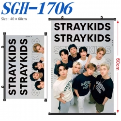 StrayKids Anime digital printed pole style hanging picture Wall Scroll 40x60cm