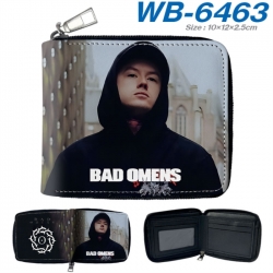 Bad Omens Anime color short full zip folding wallet 10x12x2.5cm