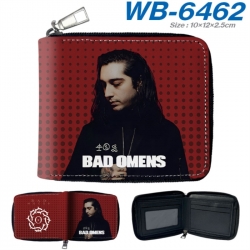 Bad Omens Anime color short full zip folding wallet 10x12x2.5cm