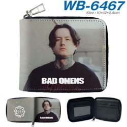 Bad Omens Anime color short full zip folding wallet 10x12x2.5cm