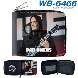 Bad Omens Anime color short full zip folding wallet 10x12x2.5cm