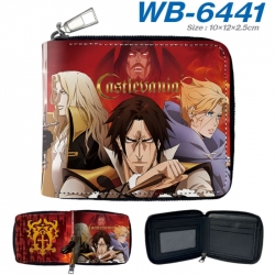Castlevania Anime color short full zip folding wallet 10x12x2.5cm