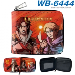 Castlevania Anime color short full zip folding wallet 10x12x2.5cm