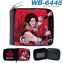 Castlevania Anime color short full zip folding wallet 10x12x2.5cm