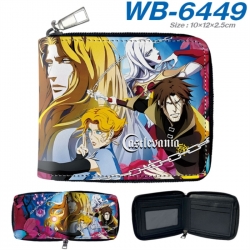 Castlevania Anime color short full zip folding wallet 10x12x2.5cm