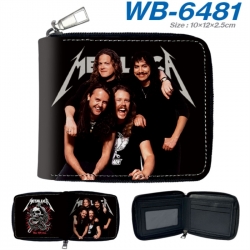 Metallica Anime color short full zip folding wallet 10x12x2.5cm