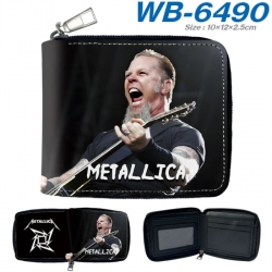Metallica Anime color short full zip folding wallet 10x12x2.5cm