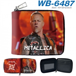 Metallica Anime color short full zip folding wallet 10x12x2.5cm