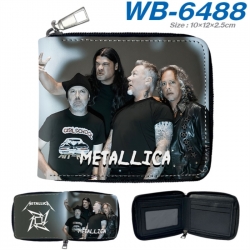 Metallica Anime color short full zip folding wallet 10x12x2.5cm