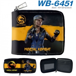 Mortal Komba Anime color short full zip folding wallet 10x12x2.5cm