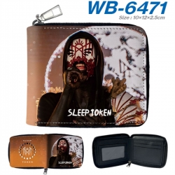 Sleep Token Anime color short full zip folding wallet 10x12x2.5cm