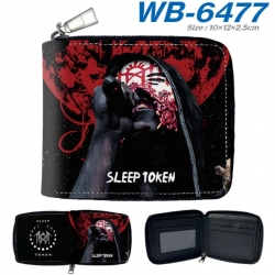 Sleep Token Anime color short full zip folding wallet 10x12x2.5cm