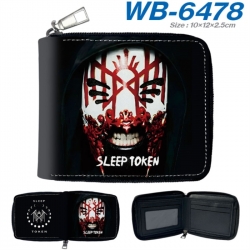 Sleep Token Anime color short full zip folding wallet 10x12x2.5cm