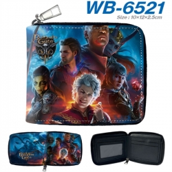 Baldur's Gate Anime color short full zip folding wallet 10x12x2.5cm