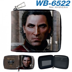 Baldur's Gate Anime color short full zip folding wallet 10x12x2.5cm