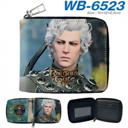 Baldur's Gate Anime color short full zip folding wallet 10x12x2.5cm