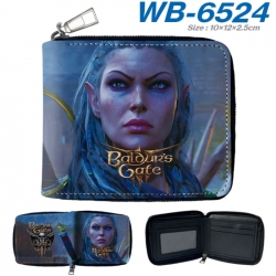 Baldur's Gate Anime color short full zip folding wallet 10x12x2.5cm