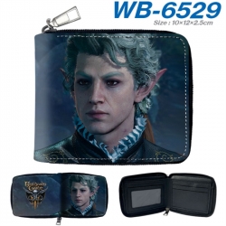 Baldur's Gate Anime color short full zip folding wallet 10x12x2.5cm