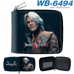 Devil May Cry Anime color short full zip folding wallet 10x12x2.5cm