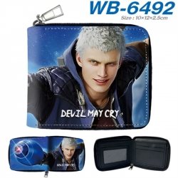Devil May Cry Anime color short full zip folding wallet 10x12x2.5cm
