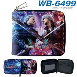 Devil May Cry Anime color short full zip folding wallet 10x12x2.5cm