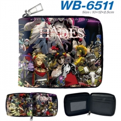Hades Anime color short full zip folding wallet 10x12x2.5cm