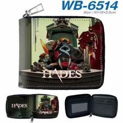 Hades Anime color short full zip folding wallet 10x12x2.5cm