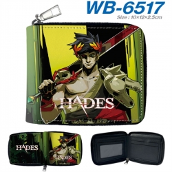 Hades Anime color short full zip folding wallet 10x12x2.5cm