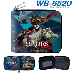 Hades Anime color short full zip folding wallet 10x12x2.5cm