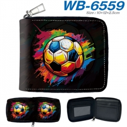 Ball games Anime color short full zip folding wallet 10x12x2.5cm