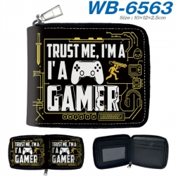 GamePad Anime color short full zip folding wallet 10x12x2.5cm