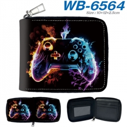 GamePad Anime color short full zip folding wallet 10x12x2.5cm