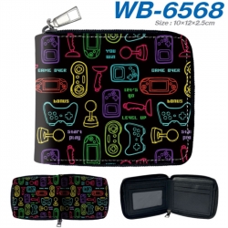 GamePad Anime color short full zip folding wallet 10x12x2.5cm