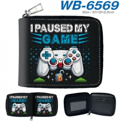 GamePad Anime color short full zip folding wallet 10x12x2.5cm