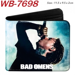 Bad Omens Animation color PU leather half fold wallet 11.5X9X2CM