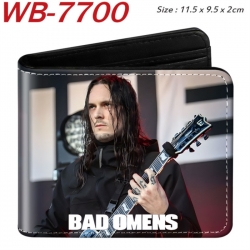 Bad Omens Animation color PU leather half fold wallet 11.5X9X2CM