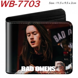 Bad Omens Animation color PU leather half fold wallet 11.5X9X2CM