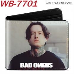 Bad Omens Animation color PU leather half fold wallet 11.5X9X2CM