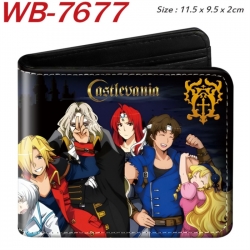 Castlevania Animation color PU leather half fold wallet 11.5X9X2CM