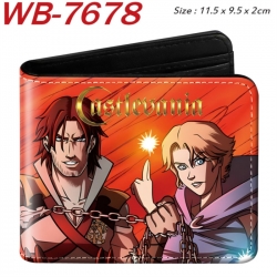 Castlevania Animation color PU leather half fold wallet 11.5X9X2CM