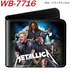 Metallica Animation color PU leather half fold wallet 11.5X9X2CM