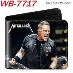 Metallica Animation color PU leather half fold wallet 11.5X9X2CM