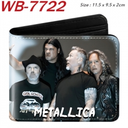Metallica Animation color PU leather half fold wallet 11.5X9X2CM