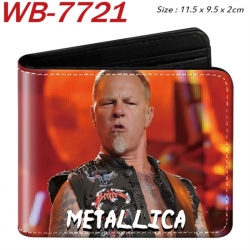 Metallica Animation color PU leather half fold wallet 11.5X9X2CM