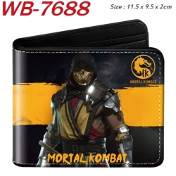 Mortal Kombat Animation color PU leather half fold wallet 11.5X9X2CM