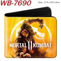 Mortal Kombat Animation color PU leather half fold wallet 11.5X9X2CM