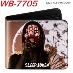 Sleep Token Animation color PU leather half fold wallet 11.5X9X2CM