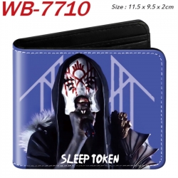 Sleep Token Animation color PU leather half fold wallet 11.5X9X2CM