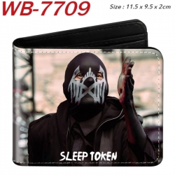 Sleep Token Animation color PU leather half fold wallet 11.5X9X2CM